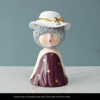 

Nordic Ins Resin Crafts Cartoon Little Loli Decor Hom Decoration Children's Room Porch Entrance Furnishings Girls Gifts