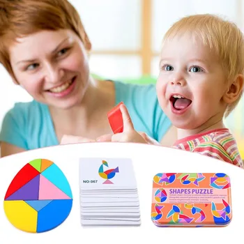 

Shape Puzzle Educational Toy Wooden Pattern Blocks Mental Development Toys Kit FJ88