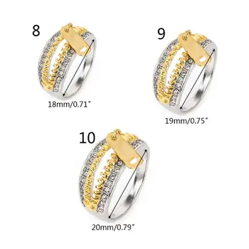 

Punk Zipper Ring Micro Inlaid Zircon Valentine's Day Jewellery Gift Accessories 40JF