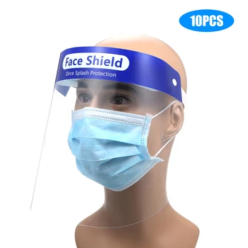 

10PCS Transparent Anti Droplet Dust-proof Protect Full Face Covering маска Visor Shield Stop The Flying Spit Safety Protection