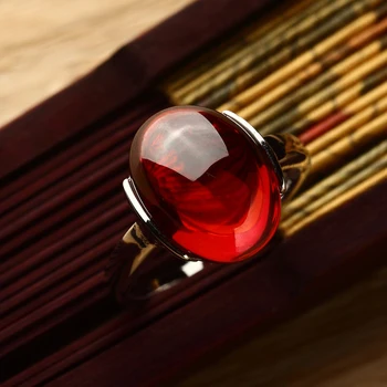 

HIGH QUALITY 925 STERLING SILVER NATURAL SEMI-PRECIOUS STONES BOHEMIA RETRO SIMPLE WOMEN JEWELRY GARNET RINGS LOVERS BEST GIFT