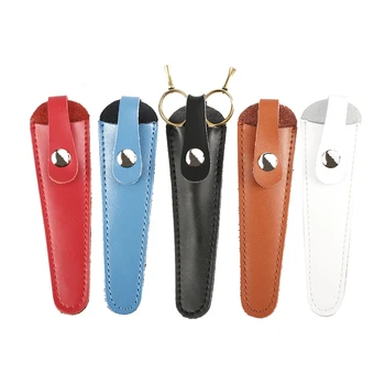 Preise 1PCS Leder Haar Scissor Beutel Einzigen Stück Scissor Halter Tasche In Kuh Leder Dauerhaften Einsatz Salon Werkzeuge Tasche Haar Zubehör