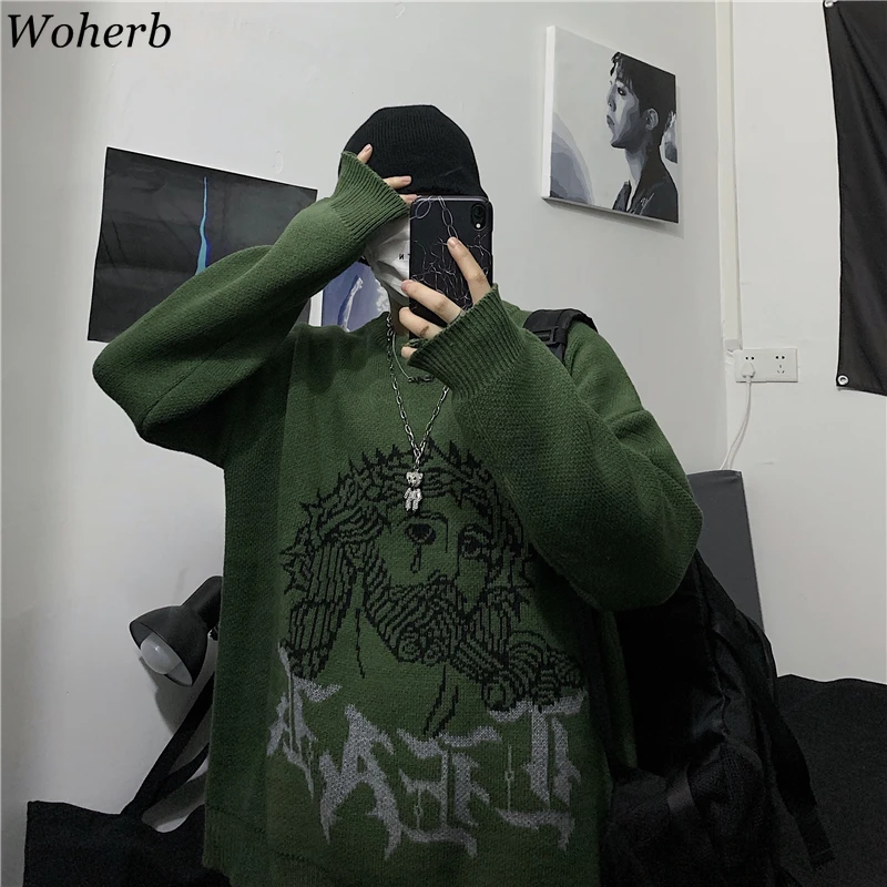 Woherb Pull Femme, контрастный цвет, длинный рукав, пуловеры, джемперы, Осень-зима, одежда, повседневный свободный свитер для женщин, корейский стиль, новинка 91388