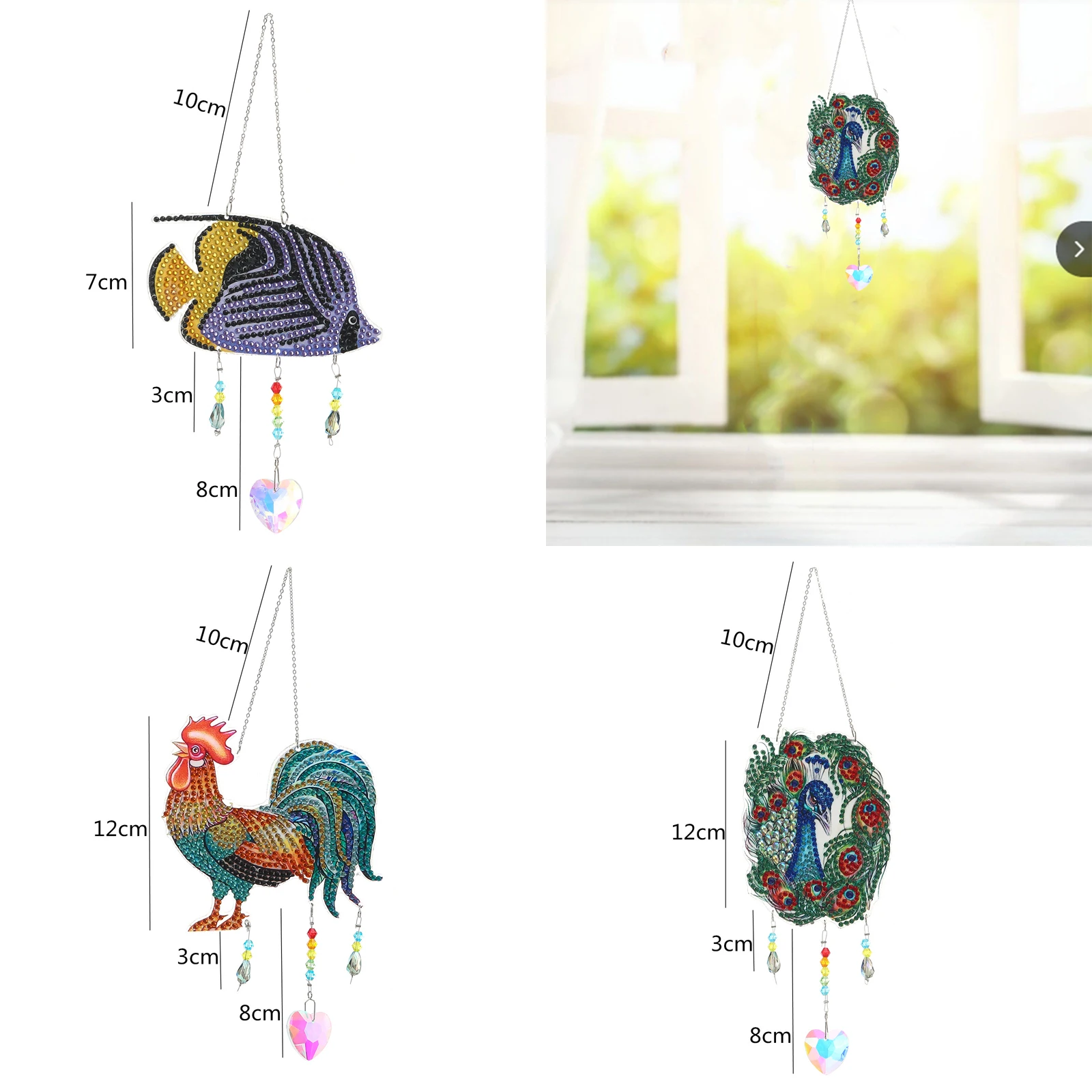 

5D DIY Diamond Painting Mosaic Sun Catcher Jewelry Kit Rhinestone Wind Chime Pendant Crystal Hanging Ornament Home Mosaic Craft