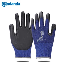 Andanda – 1 paire de gants Anti coupure, niveau 5 HPPE, résistant aux coupures, calibre 13, avec renfort du pouce, gants de travail 
