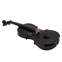 4/4 full size acoustic violin black with case bow resin