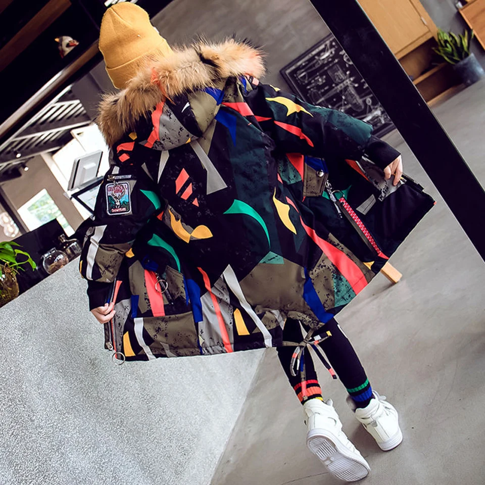 

2019 Fashion Children Clothes Winter Jacket Girl Clothing Kids Warm Thick Parka Soft fur Collar Hooded Coat Teenage 3-13Y