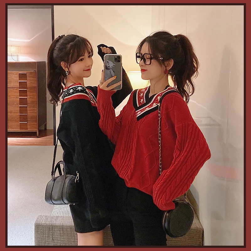 MISHOW Women Winter Spring Vneck Festival Style Sweater Causal Long Sleeve Loose Pullover Tops MX19D5744 | Женская одежда