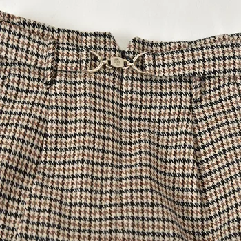 

Women Plaid High Waist Skirts A-line Office Ladies Autumn Sexy Mini Skirts