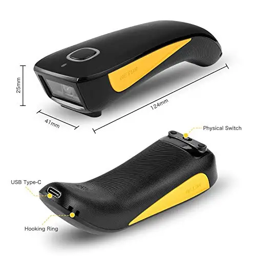 NETUM Mini 2D Barcode Scanner for Inventory,3 in 1 Connection Mode, Bluetooth&2.4G Wirelss&USB compatible,IOS Android PC POS