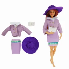 Ensemble de costume rétro violet pour Barbie Blyth, 1/6 MH CD FR SD Kurhn BJD, vêtements de poupée, accessoires