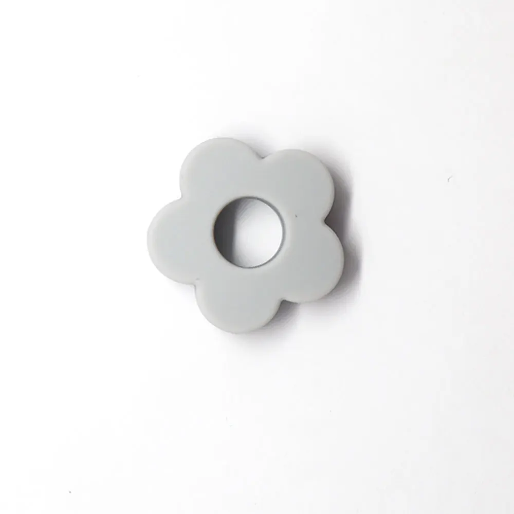 Light Gray 10 шт., силиконовые бусины в форме подсолнуха, перле, 20 мм, DIY, ожерелье для кормления ребенка, бусины, перле, Силиконовые Зубные игрушки, игрушки для прорезывания зубов, подарки - Цвет: Light Gray