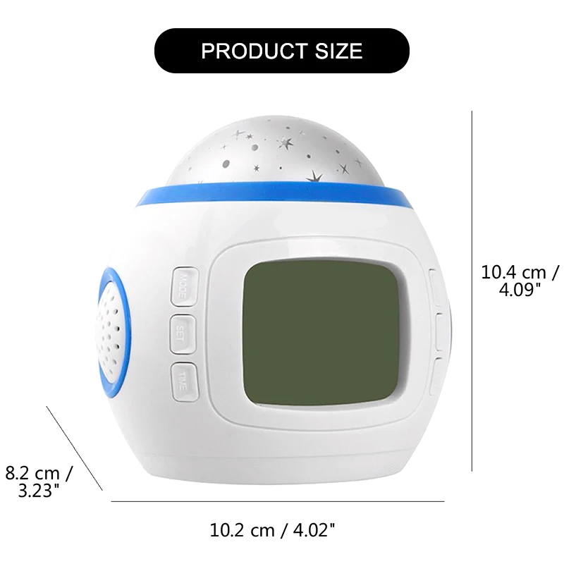 Светодиодный цифровой будильник, красочные электронные часы с проекцией звездного неба, ЖК-дисплей, светодиодный, с подсветкой, повтор, термометр с календарем