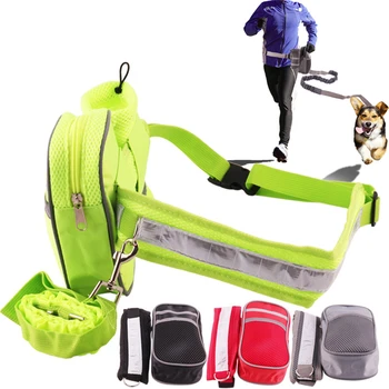 

Dog Leash Adjustable Elastic Pet Traction Rope Set Puppy Collar Running Training Lead Waist Belt Dogs Strap Pets Accessories