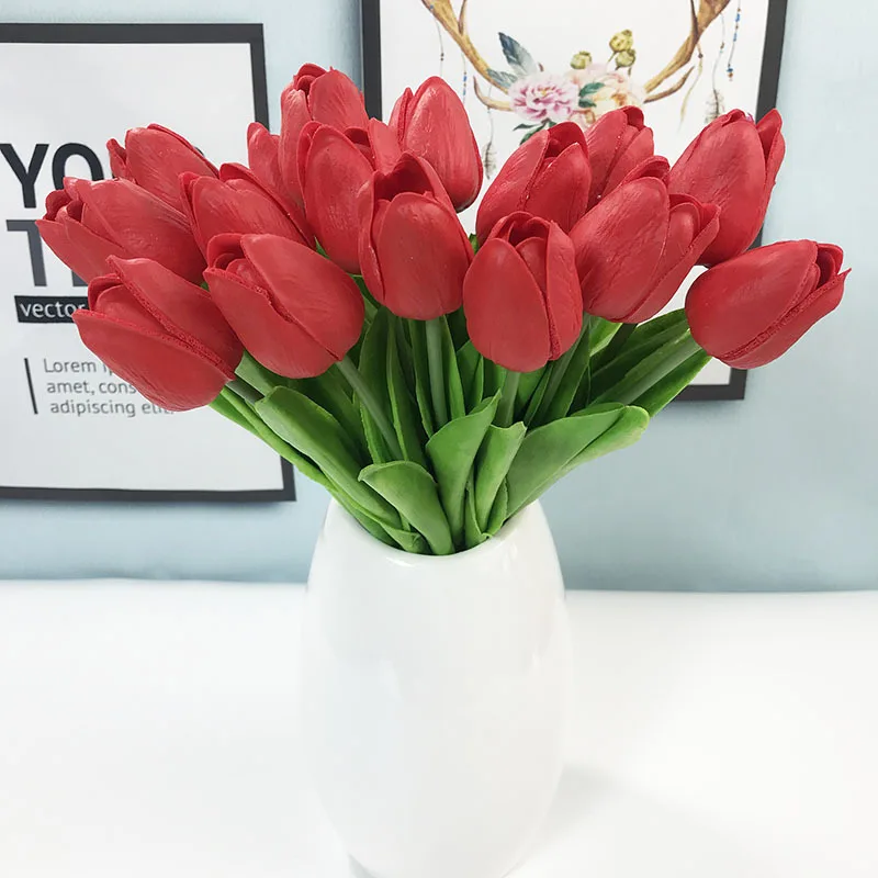 3 шт., искусственные цветы тюльпаны, настоящие на ощупь, искусственные цветы, букет, цветы для домашнего подарка, свадебные декоративные цветы, искусственные растения