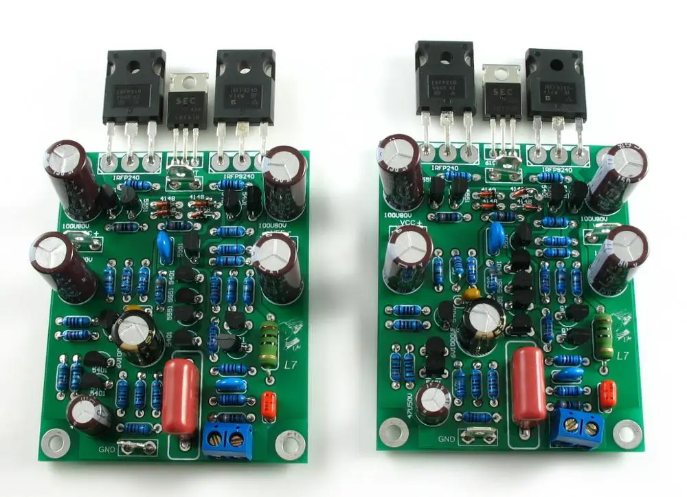 

Assembled 1 Pair New Class AB MOSFET IRFP240 IRFP9240 L7 Audio HIFI Power Amplifier DUAL-CHANNEL 300W to 350WX2 Amplifier Board