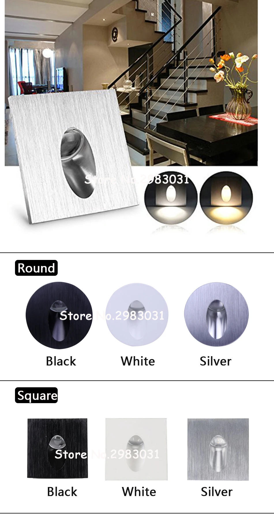 the range wall lights Led Wall Lamp 1W 3W Recessed Porch Pathway Step Stair Light Basement Bulb LED Spot Light Modern Home Decoration AC 85-265V sconce light fixture