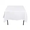1Pc White Tablecloth Hotel Banquet Wedding Party Pure Color Rectangle Glossy Tablecloth Dining Room Coffee Table Tablecloth 3