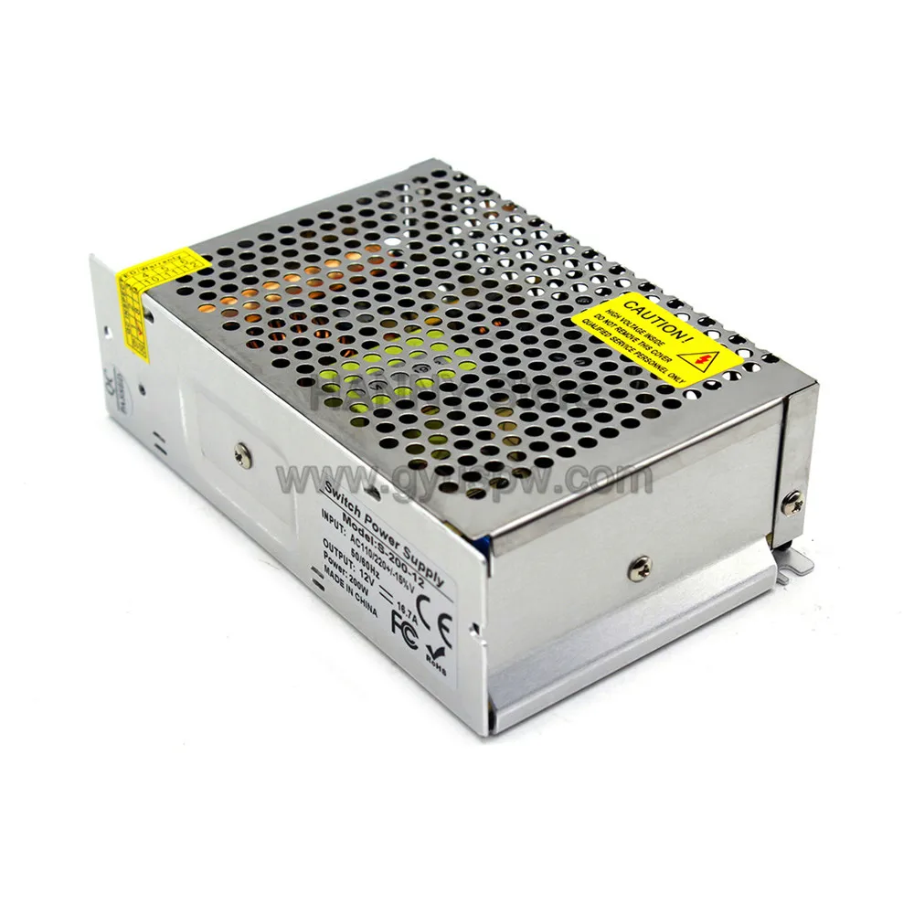 Универсальный 12V 16.7A 200W источник питания, трансформатор, светильник 220V 110V AC DC12V SMPS для камеры видеонаблюдения, Светодиодная лента, монитор