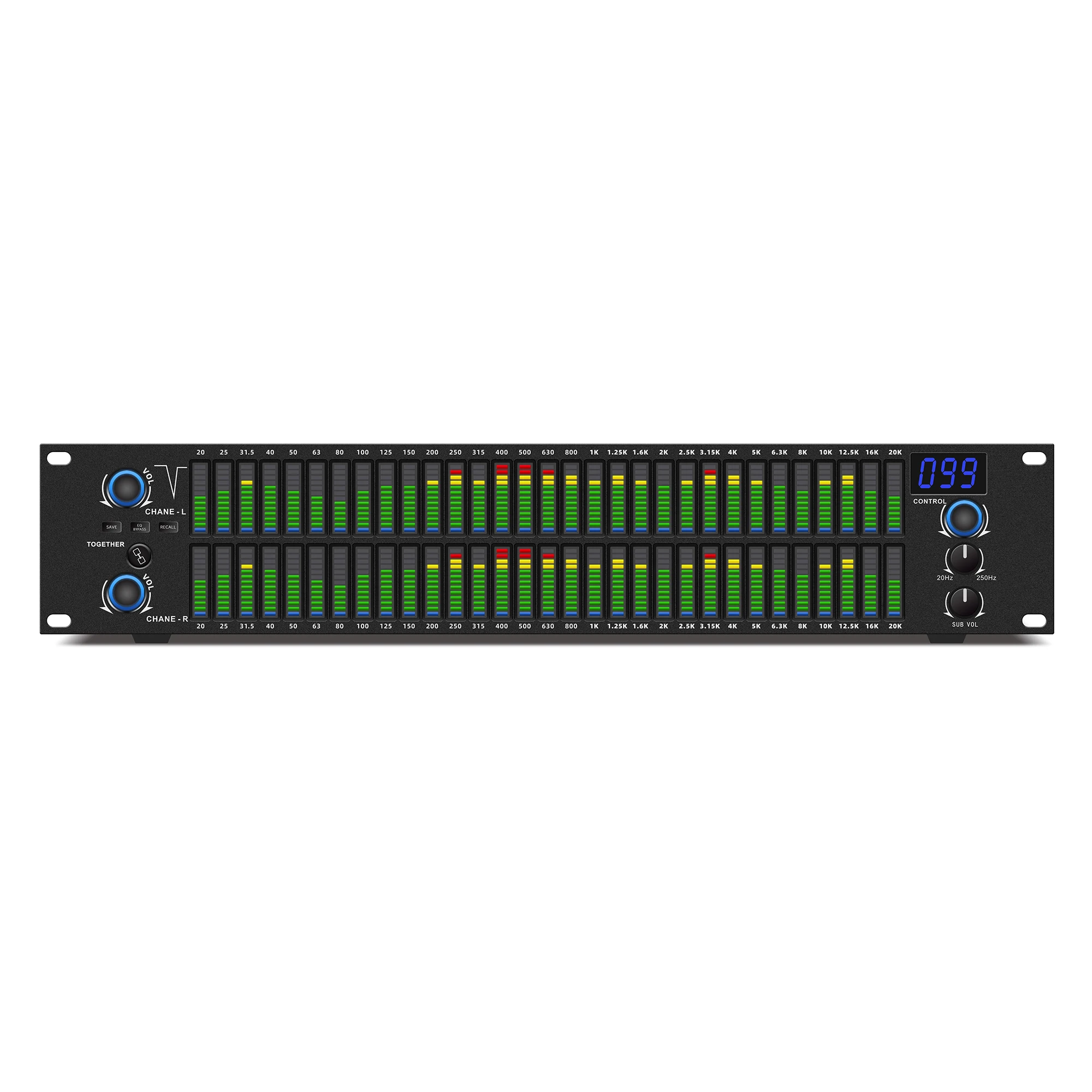 Leicozic Audio Equalizer Digital 2-Channel 2U LED Spectrum DSP Equalizador Profissional EQ312 Recording Studio Equipment audio equalizer