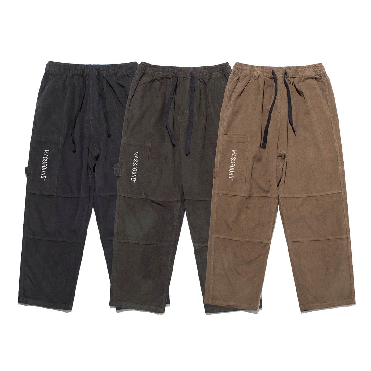 

2019 New Style Japanese-style Popular Brand Autumn MEN'S Casual Pants Lettered Embroidered Corduroy Pants Men's Loose-Fit Straig