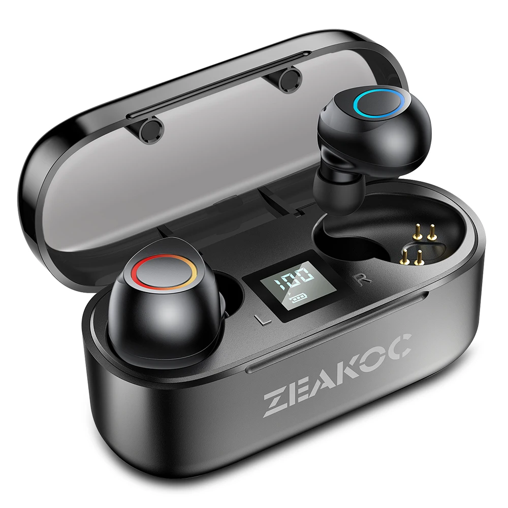 

Stereo True Wireless Earphone Bluetooth 5.0 Earphones Noise Cancelling in-Ear Waterproof Earpiece with Mic Handsfree Headset