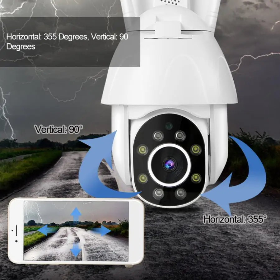 Tuya 1080P WiFi HD Camera PIR Night Vision Waterproof Remote Intelligent Surveillance Cam 100-240V