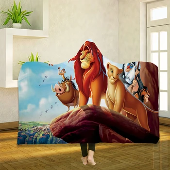 

The Lion King 3D Printing Throw Hooded Blanket Wearable Warm Fleece Bedding Office Quilts Soft Adults Travel 04
