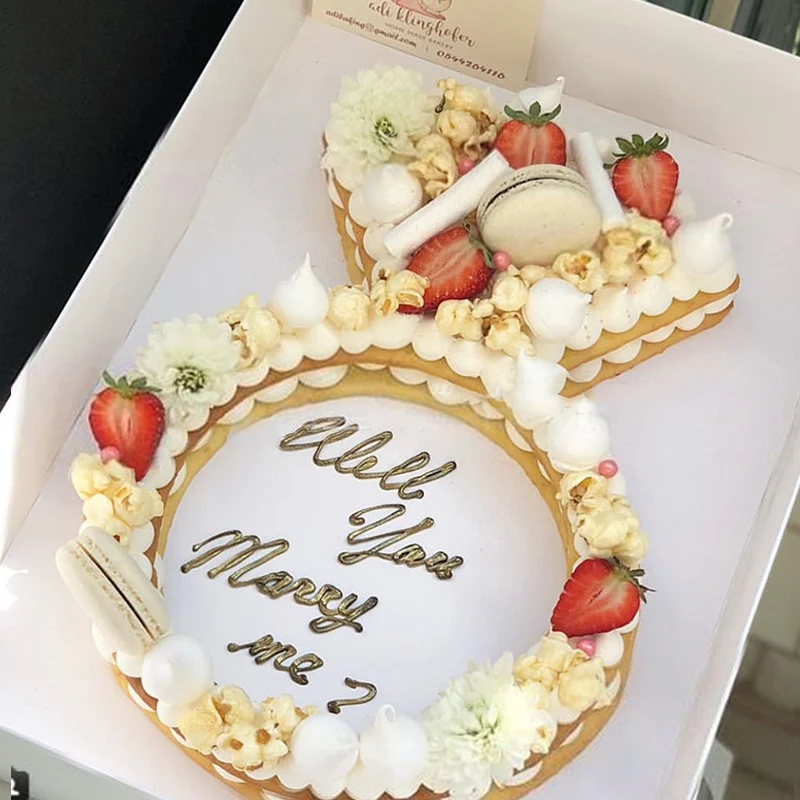 Moule A Gateau En Forme D Anneau De Diamant 8 10 12 14 Pouces Outils De Decoration De Gateaux Au Chocolat En Pet Accessoires De Cuisson De Cuisine Aliexpress