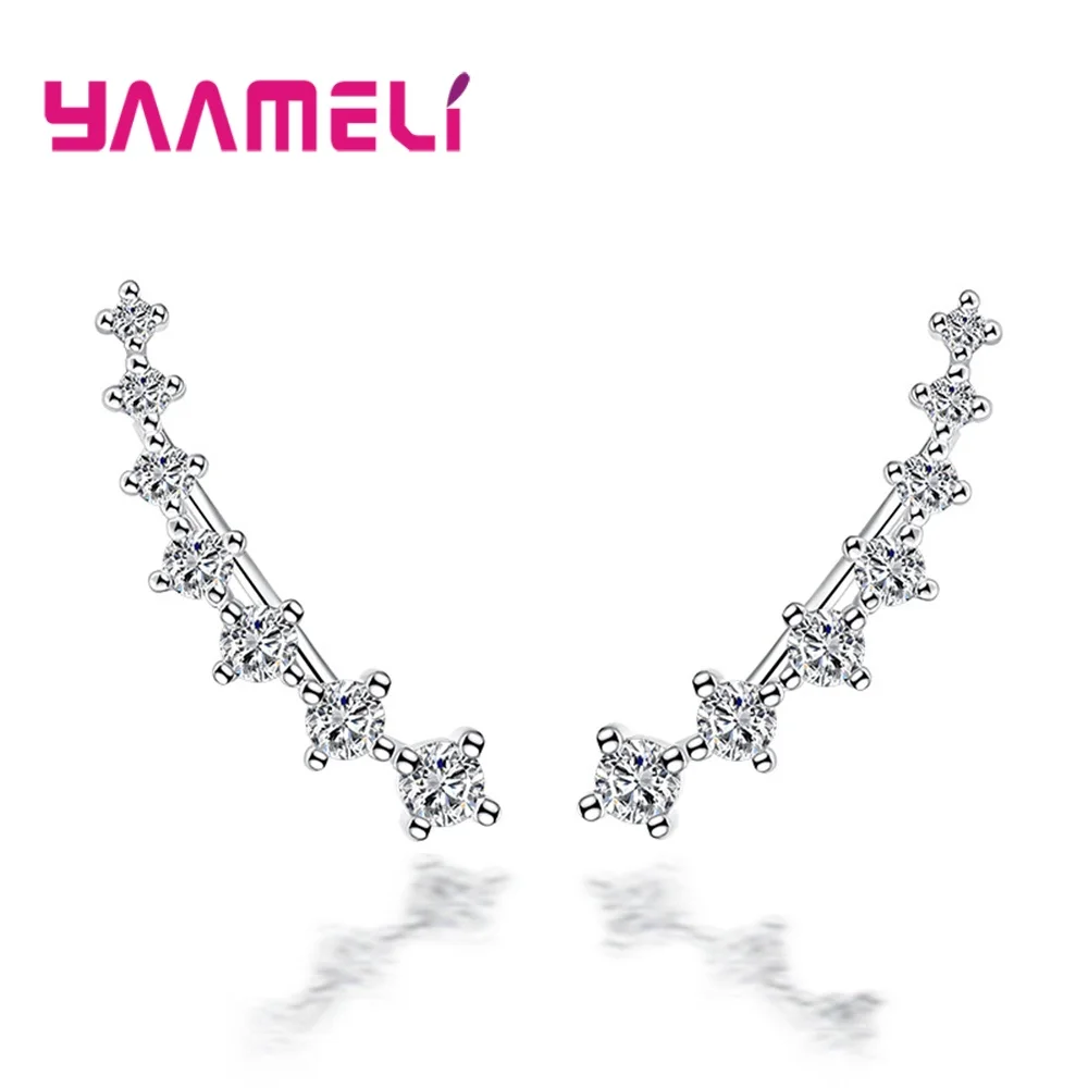 Женские серьги в стиле хип-хоп, 925 пробы, серебро, высокое качество изготовления, четыре когтя, кубический циркон, длинный узор, Лидер продаж, ювелирные изделия