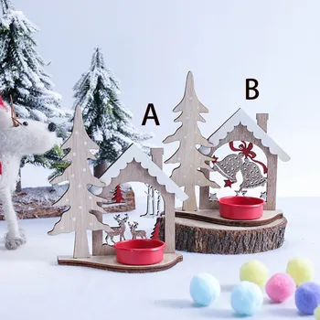 

Creative Diy Christmas Wooden Candlestick Table Top Table Decoration Decoration For Christmas for Home New Year 2020