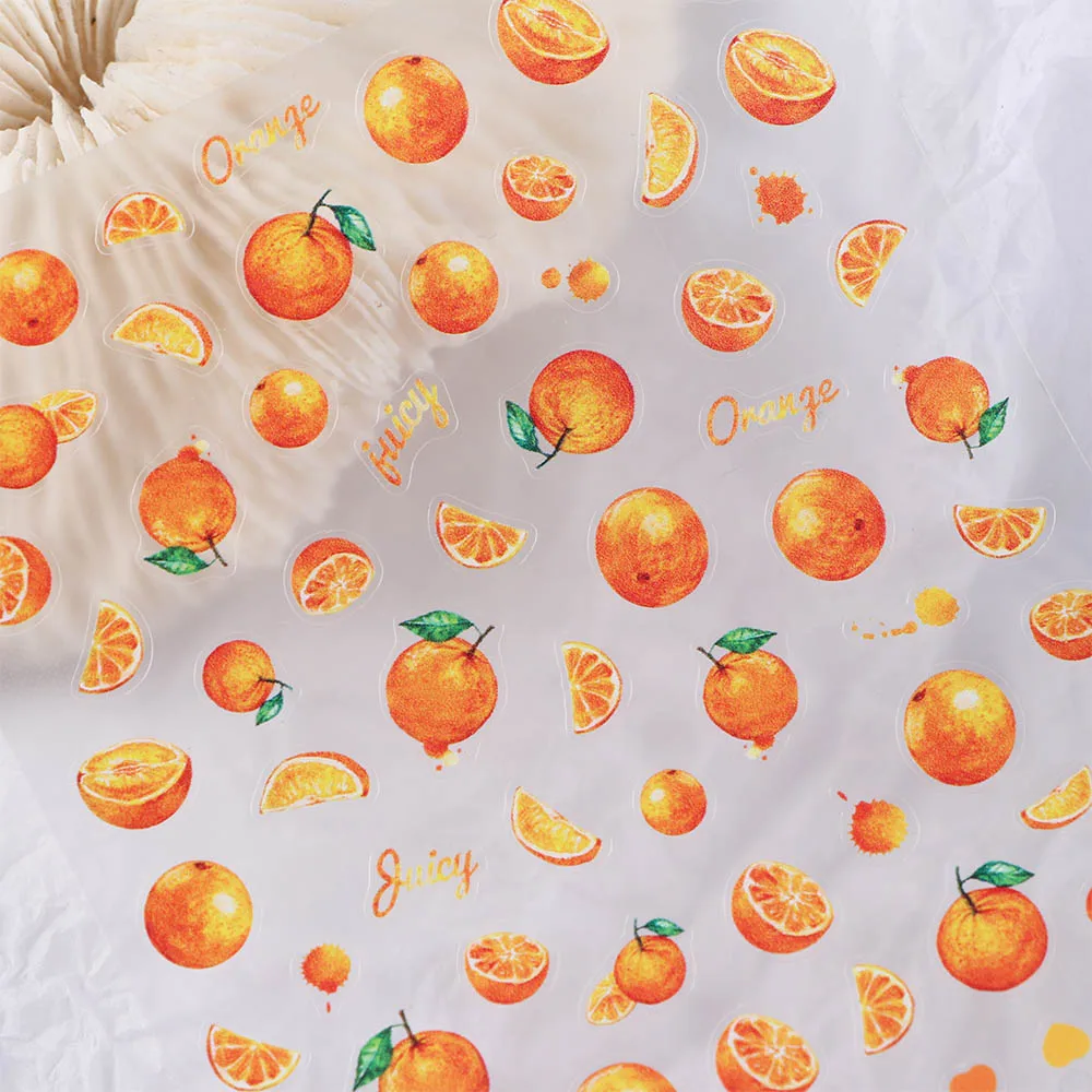 

1PCS Fruit Nail Art Stickers Decals Orange Strawberry Water Transfer Slider Nail Design Foils Decoration Manicure Accessories
