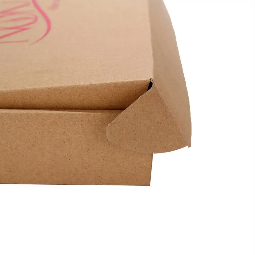 100 шт./лот, заказной переработанный коричневый гофрированный картон, коробка для доставки почтовых отправлений, горячее тиснение, печать логотипа