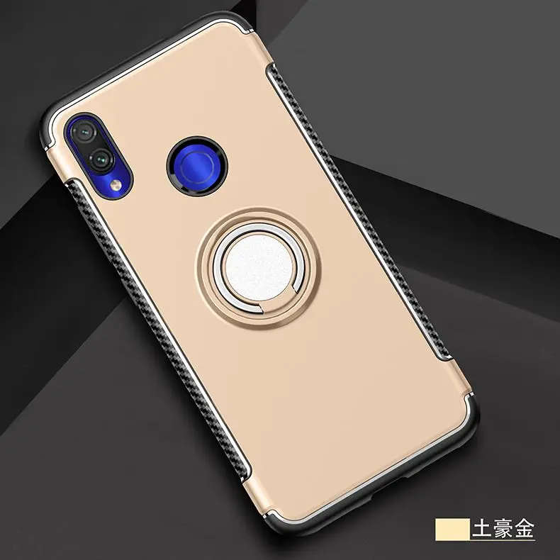 Чехлы для xiaomi redmi note7 anillo de Metal soporte de coche из силикона для redmi note5 redmi note6 - Цвет: gold