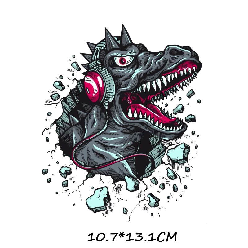 Animal Dinosaur Lion Wolf Crocodile Iron-on Clothes Patches Heat Transfers Vinyl Patch Children Boy Girl DIY Clothing Sticker F - Цвет: 722-2