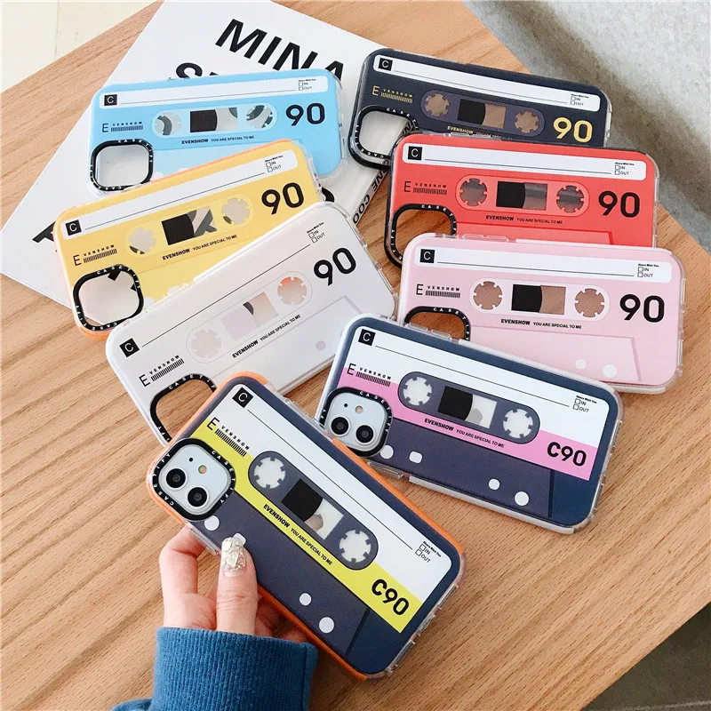 Fashion Retro Tape Cute Colorful Phone Case for iPhone 11 Pro Max XR XS Max X 7 8 Plus Cover Soft Border Cases for iPhone Capa|Fitted Cases| - AliExpress