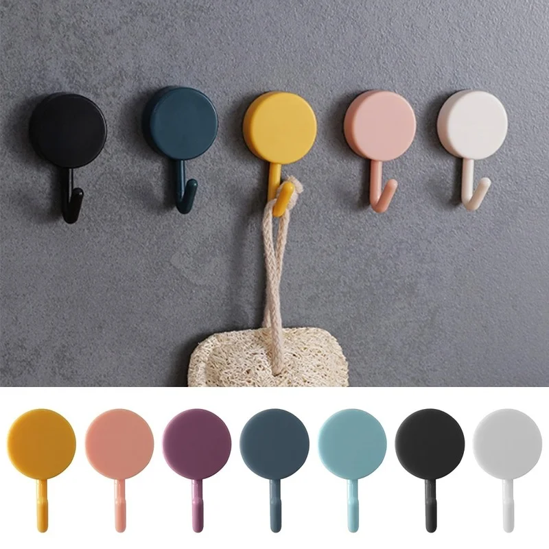 

10 шт бытовой сплошной Цвет перфорация дверь без следов ногтей небольшой крючок для одежды настенный крючок настенные крючки декоративные н...