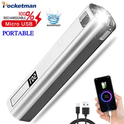 Mini lampe de poche Portable d'extérieur, torche, lanterne, peut être utilisée comme batterie externe avec câble USB, pour Camping, pêche 