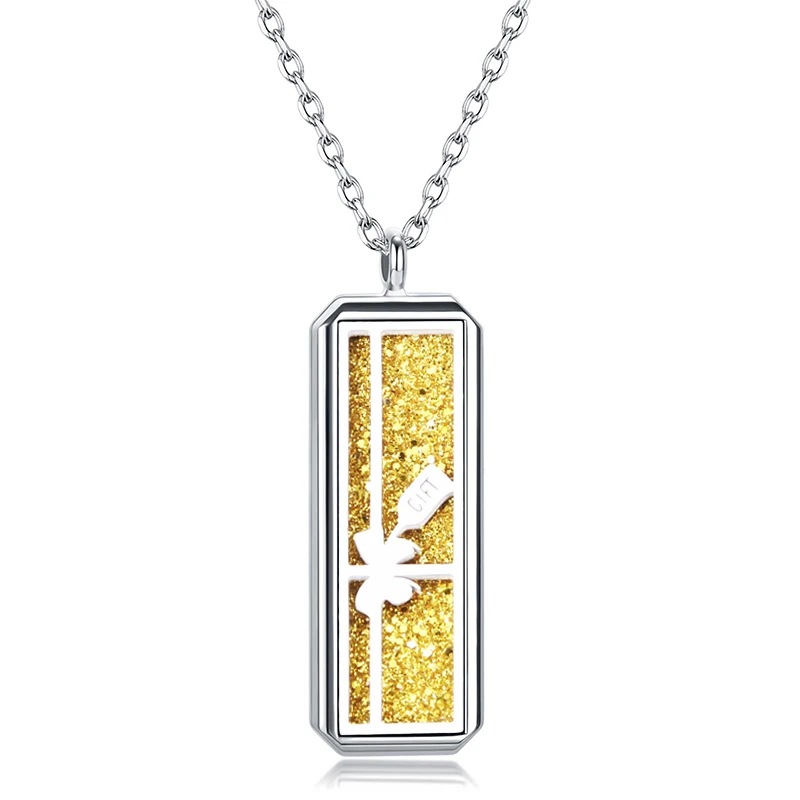 New Rectangle Magnetic Aroma Diffuser Locket Pendant Jewelry Stainless Steel Perfume Necklace Aromatherapy Essential Oil Locket - Окраска металла: 12