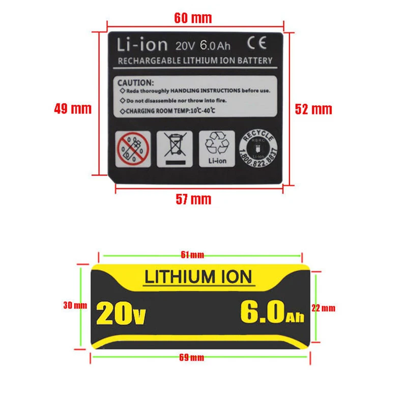 DCB200 Li-ion Battery Plastic Case PCB Charging Protection Circuit Board Box Shell For Dewalt 18V 20V 6Ah Sticker Lithium Tool - 3