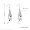 DOTEFFIL 925 Sterling Silver Frosted Long Geometric Drop Earrings Charm Women Jewelry Fashion Wedding Engagement Party Gift ► Photo 2/5