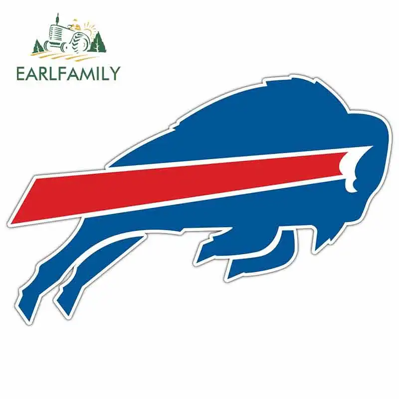 

EARLFAMILY 13cm x 8.5cm For Buffalo Bills Football Fine Decal Waterproof Car Stickers Funny Graffiti Sticker VAN Decoration