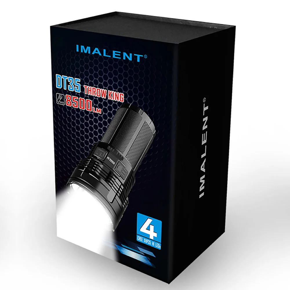 IMALENT DT35 USB Перезаряжаемый фонарик CREE XHP35 8500 люмен 1000 метров тактический светодиодный фонарь с 18650 литий-ионным аккумулятором