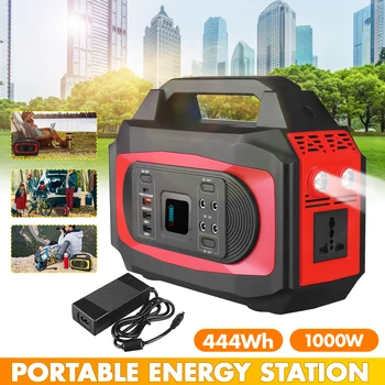 

1000W 110V/220V 444Wh Solar Power Storage Generator Inverter Outdoor UPS Energy Storage Power Station Backup Supply 110000mAh