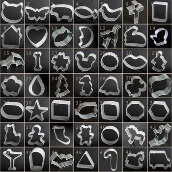 

50pcs/set Mixed cookie cutters fondant biscuit cutter mold pastry cake form gingerbread house Christmas baking decoration tools
