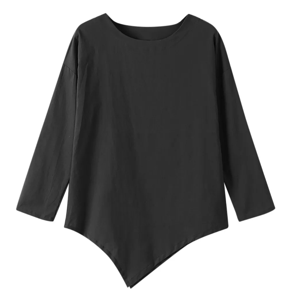 Женские топы, мода, осенняя льняная рубашка для женщин, свободная футболка с длинными рукавами, Корейская женская одежда, Roupas Femininas