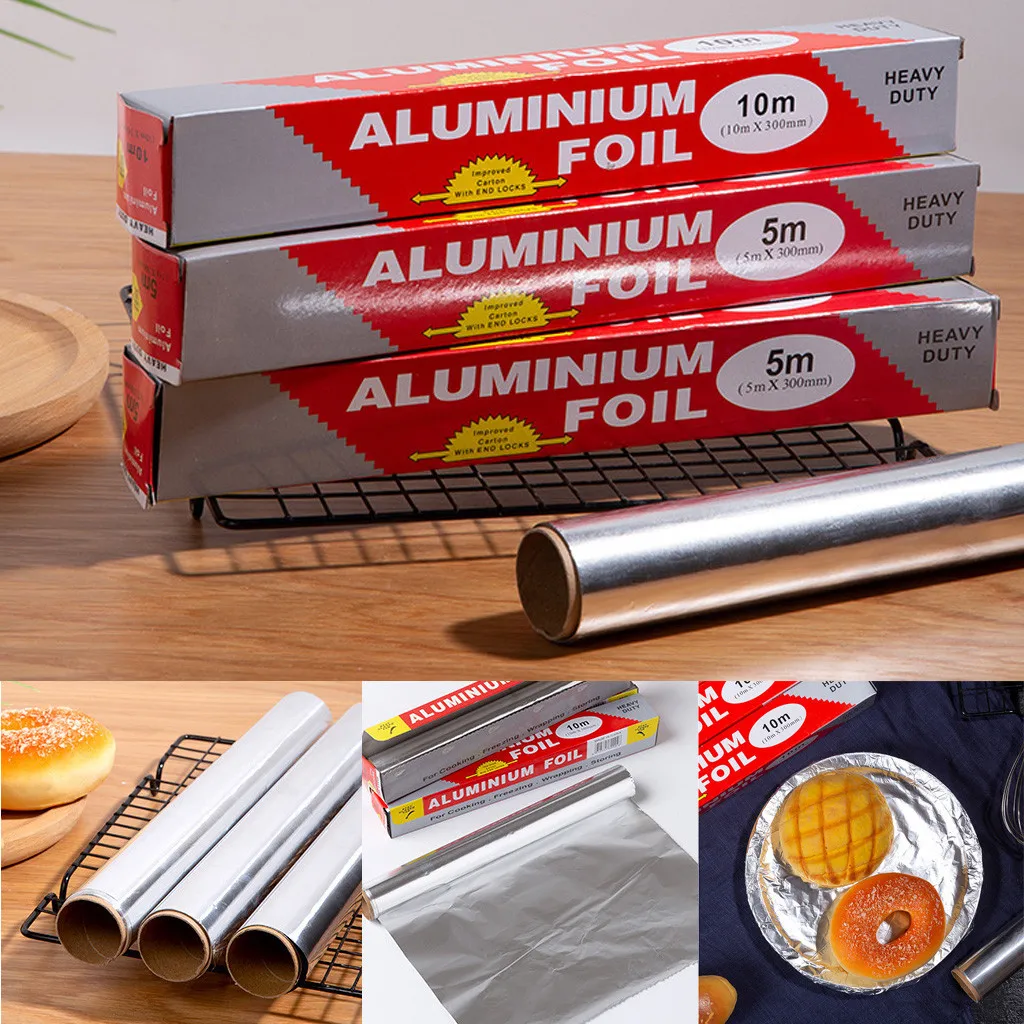 Aluminium Kitchen Catering Foil Tin Food GRADE Baking Oven Wrap 300mm X 5m