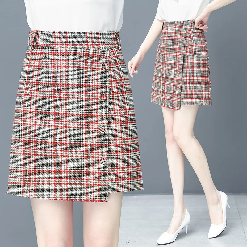 

Plaid Skirt Children 2020 Spring And Autumn New Style Korean-style High-waisted Slimming Short Skirt Spring Slimming Hip Package