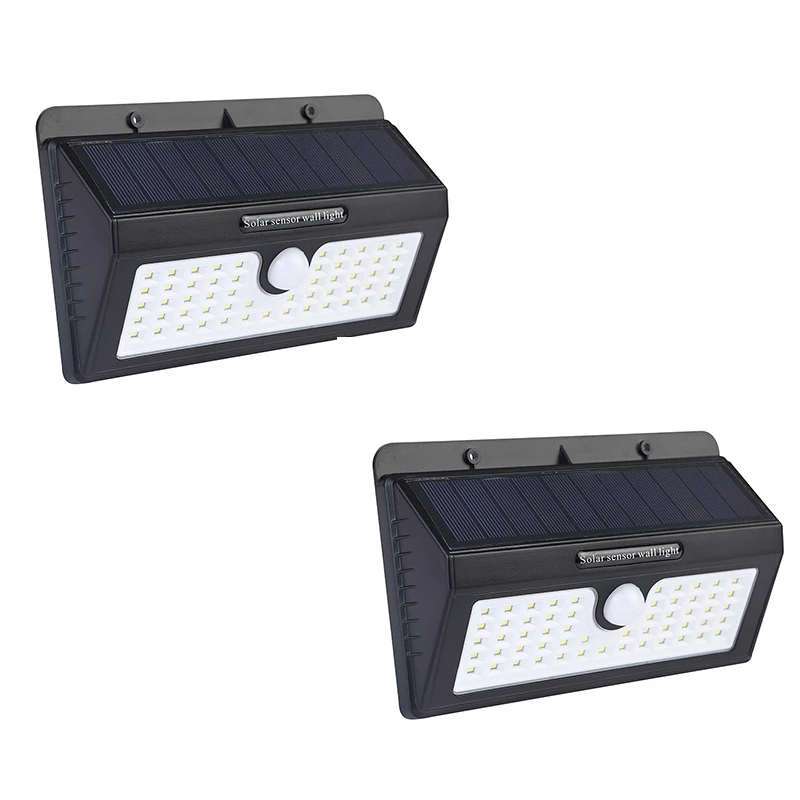 2Pcs 4 шт. 55LED 3 режима солнечный светильник Открытый водонепроницаемый внутренний Пейзаж Настенный светильник индукция человеческого тела для украшения сада XNC - Испускаемый цвет: 2Pcs