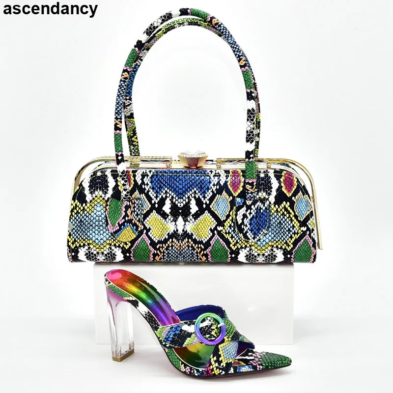 

Latest Design Women Shoe and Bag Set In Italy Shoes and Bag Set Nigerian Matching Shoes and Bag Sets Shoes Woman High Heel